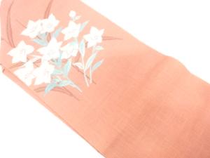 アンティーク　紗　桔梗模様織り出し名古屋帯（着用可）